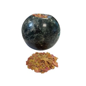 Black Zebra Marble Hand Carved Charcoal & Tea Light Burner Ball (90mm) Black Zebra Marble Hand Carved Charcoal & Tea Light Burner Ball (90mm)